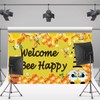 KYMY Welcome Bee Happy Backdrop Banner with 70.8x43.3inch, Honey Bee