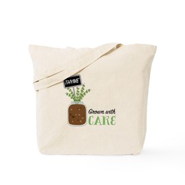 CafePress Grow Thyme Tote Bag Reusable Natural Beige Canvas Shopping Bag