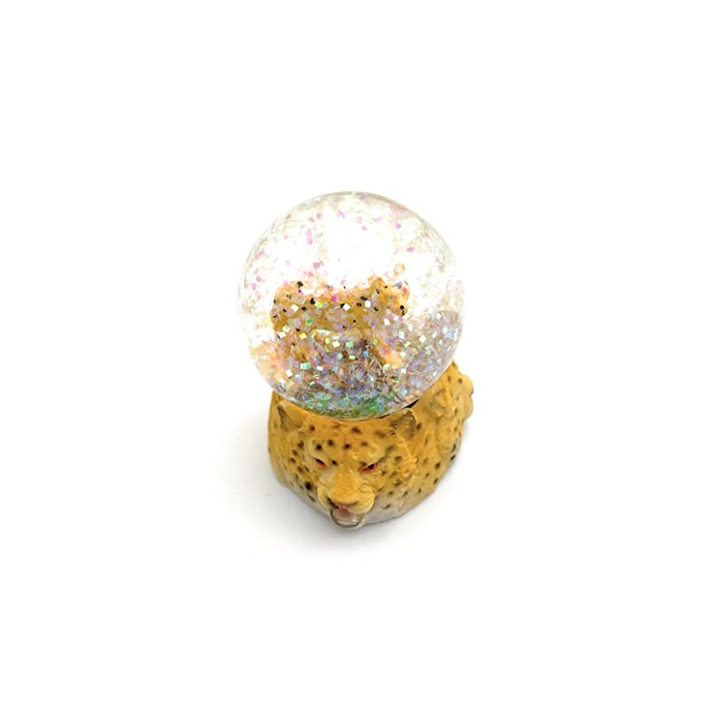 Onwomania Leopard Snow Lynx Cheetah Height 6.5 cm Snow Globe