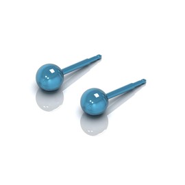 NINA Medikal Ball Earrings Studs Hypoallergenic Titanium (Blue Titanium)