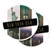 Vinyl Round Stickers (Set of 2) 30cm - New York