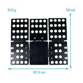 INTIRILIFE Practical Laundry Folding Board Clothes Folding Aid in Black - 67.5 x 58 cm - For fast, uncomplicated folding of clothes even for inexperienced hands