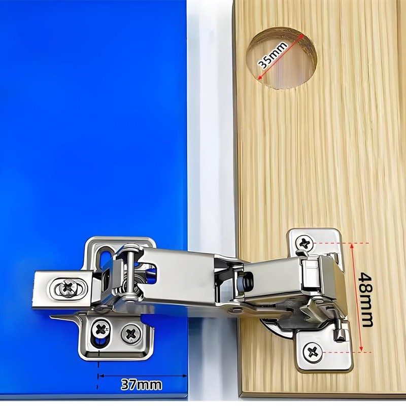 2 pcs 165 Degree Soft Close Fully Covered Frameless Hinge