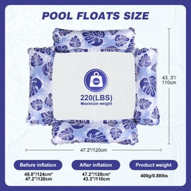 2Packed Water Hammock, Pool Inflatable Water Hammock, Air Mattress Pool Foldable, Small and Portable, Easy to Use (B)