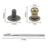 SRunDe 60 Sets 5mm Solid Brass Round Head Stud Screw