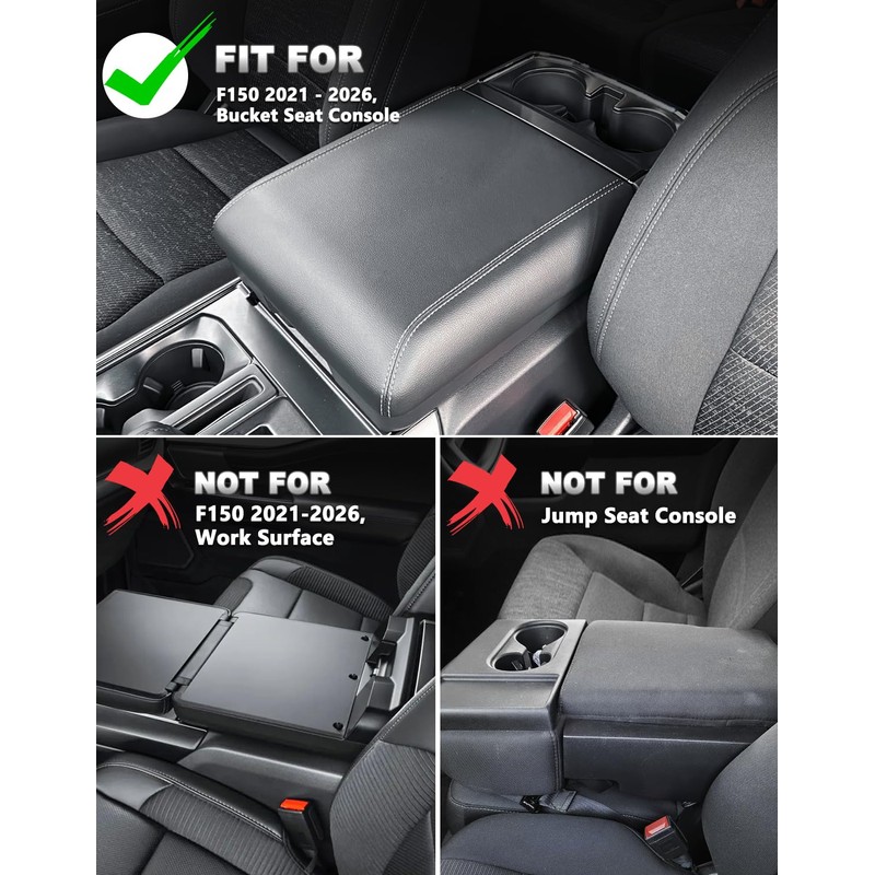 Eaglecover Center Console Cover for 2021-2026 Ford F150 Accessories, Vinyl