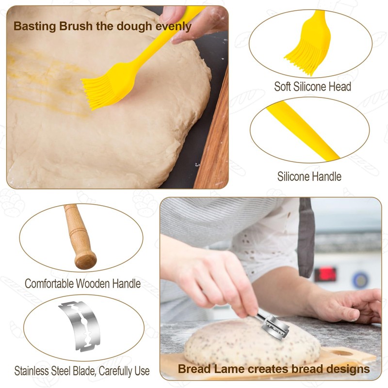 TeamFar Bread Proofing Basket Set, 9” Round & 10” Oval