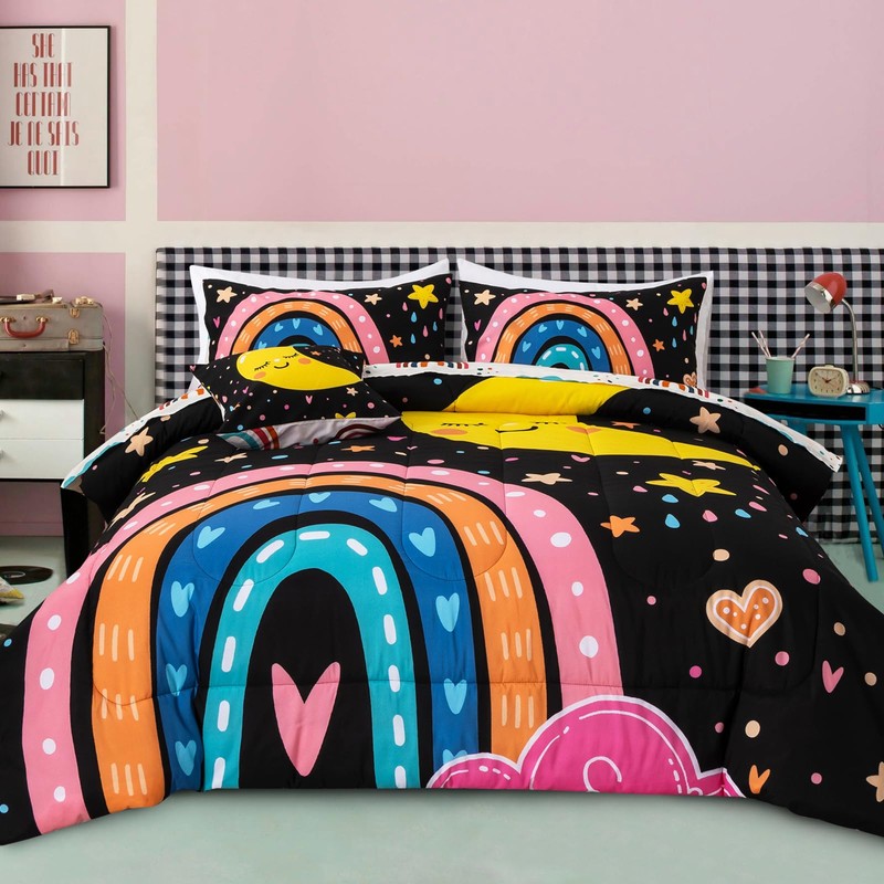 A Nice Night Bedding 6 Pcs Cartoon Rainbow Bedding Set