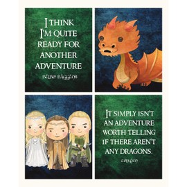 Silly Goose Gifts My Precious - Hobbit Book Movie Quotes Wall Art Decor Prints Home Room Bathroom Nursery Decoration (Green Dragon)