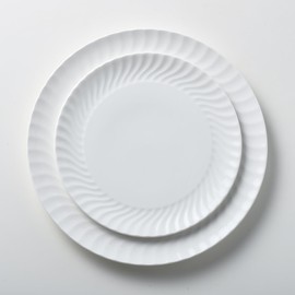 NobleWares Bone China Dinner Plate Simple plain Smooth Glaze Scratch Resistant Dishwasher Oven Microwave 8 inches