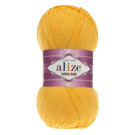 Alize Knitting Yarn 100 g Cotton Gold Plain Classic Yarn Crochet Yarn Knitting Wool Choice of Colours Colour: 216 Dark Yellow