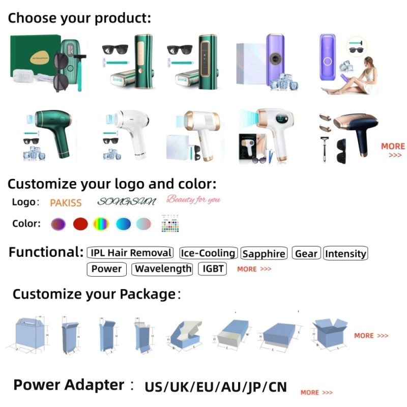 PAKISS Sapphire Ice Cooling Lazer Hair Removal Machine Professional Painless