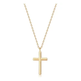 Collar Vowstone Cruz Mujer Dije Cadena Oro 18k Elegante