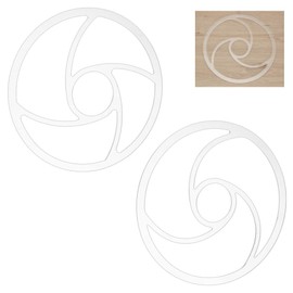 ORIGACH 2 Pcs Round Spiral 4 Pocket Router Template, Acrylic Router Template for Valet Tray, Woodworking, Dishes, Acrylic Inlay Template, 11.75 inch
