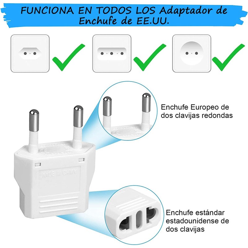 MHKBD 4 Unidades Adaptador de Enchufe para EE.UU., Adaptador de
