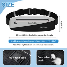 SooGree Slim Fanny Packs for Women Men,Waterproof Waist Pack with Reflective Strip Adjustable Strap,Running Belt for Sports Workout Cycling Hiking, Casual Hands-Free Wallets Phone Bag (Style 7)