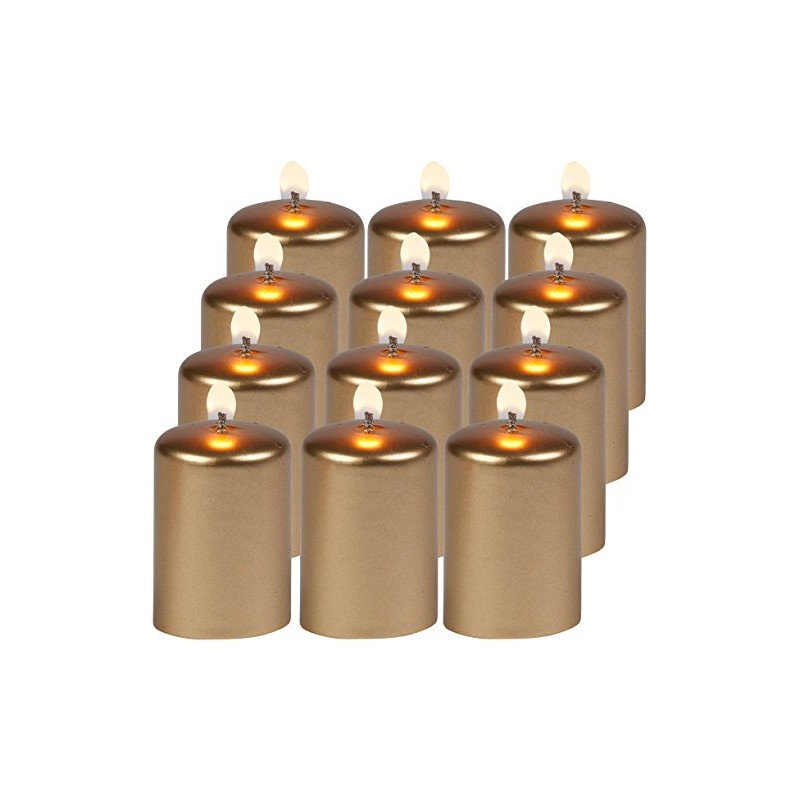 Biedermann & Sons 12 Count Metallic 15-Hour Votive, Gold