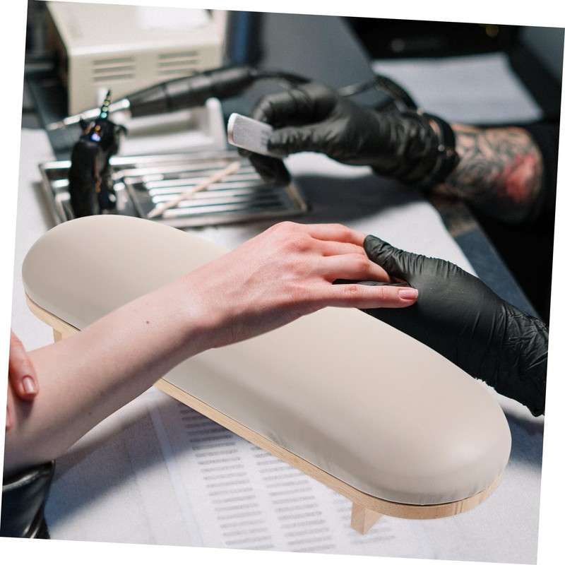 VICASKY Manicure Hand Rest Pillow Lightweight Wooden Nail Arm Cushion
