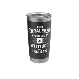 Paralegal Joke - Powered By AI - Artificial Intelligence Stainless Steel Insulated Tumbler