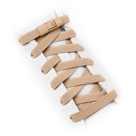 TEEZY No Tie Shoe Laces for Trainers | Premium Elastic Weave & Chrome Buckle | Adult/Kids Tieless Elastic Shoelaces | ORIGINAL (Khaki)