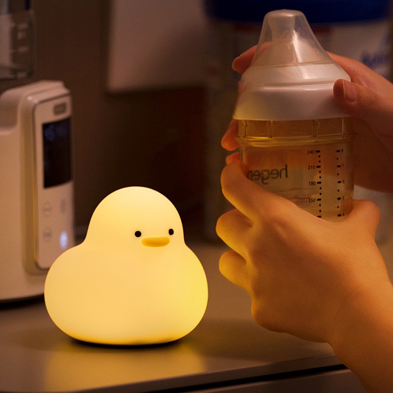 Night Light Cute Cartoon Appearance Silicone Night Lamp with Data