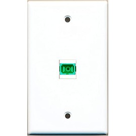 RiteAV - 1 Port Fiber SC APC Simplex Wall Plate - Bracket Included