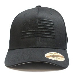 Ultimate American Flag Hat Tactical Operator The Blackout Fit for Life (Black, XL/2XL)
