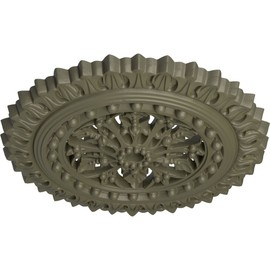 Ekena Millwork CM18SKSSF Sellek Ceiling Medallion, 18 1/2"OD x 7/8"ID x 1 1/2"P, Hand-Painted Spartan Stone
