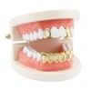 Huliyhus 18K Gold Plated Hip Hop Teeth Grillz Caps Open