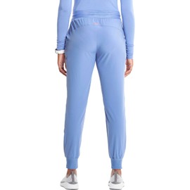 Infinity Cherokee Women's Scrub Pull-on Scrub Jogger Pants, Mid Rise Bottoms with 4 Pocket with Interior Drawstring IN122A, XL, Ciel
