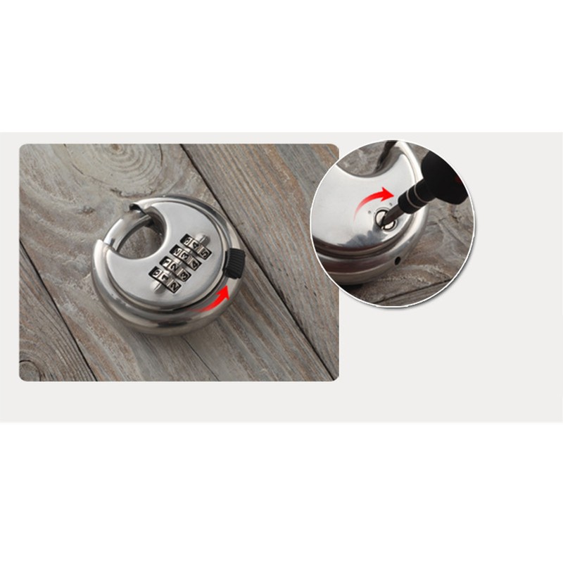 Security Padlock 4 Digits Waterproof Resettable Combination Lock Stainless Steel