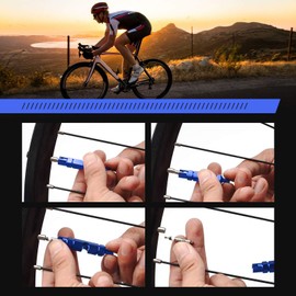 11pcs Bike Valve Core Removal Tool Set, Blue Valve Disassembly Tool & Replacement Brass Valve Core for Bicycles Cars