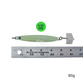 5pcs Fish WOW! Glow 2.8oz vertical Colt sniper jig 80g metal knife mega bait coltsniper jigs with a Mustad treble hook