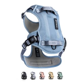 2025 New Edition,Fei and Eve Signature MagEase Dog Harness,No Pull with 2 Leash Clips,Tactical Working MOLLE Vest, No Pull Heavy Duty Harness for Training Hunting Walking - S - Blue