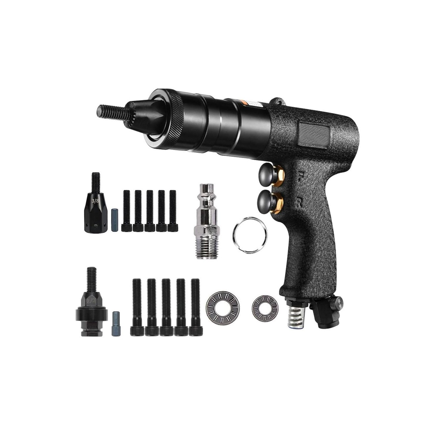 VOTOER Pneumatic Rivet Nut Gun Tool, 3/8 inch 1/2 inch Heavy Duty ...