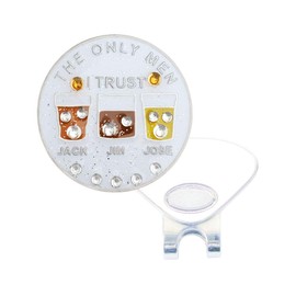 NAVIKA The Only Men I Trust, Jim, Jack, Jose Austrian Crystal Golf Ball Marker with Magnetic Hat Clip