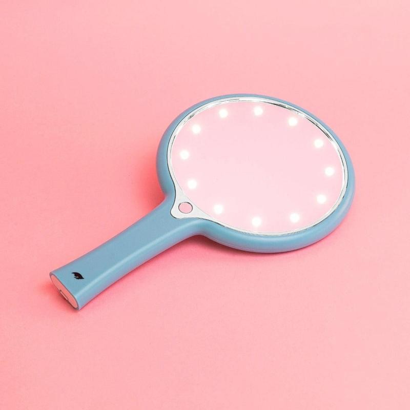 KimChi Chic Handheld LED Mirror for Personal Makeup, Portable and