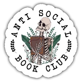 3PCs Anti Social Book Club Sticker, Bookish Stickers, Book Stickers, Water Assistant Die-Cut Booktok Decals for Laptop Phone, Kindle Sticker, Reading Stickers, Bookish Gifts