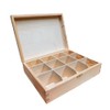 Plain Wooden Tea Bag Box with 12 compartments, Unpainted Case