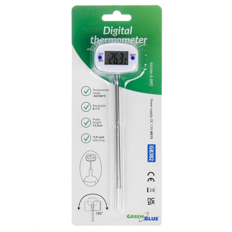 Green Blue GB382 Digital Food Thermometer Probe Kitchen Thermometer Temperature