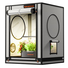 Spider Farmer Small Grow Tent for Aerogarden, Hydroponic Growing System, 24"x24"x31", with Roll-up Door, Observation Window, Removable Floor Tray, 2000D Thicken Mylar Canvas