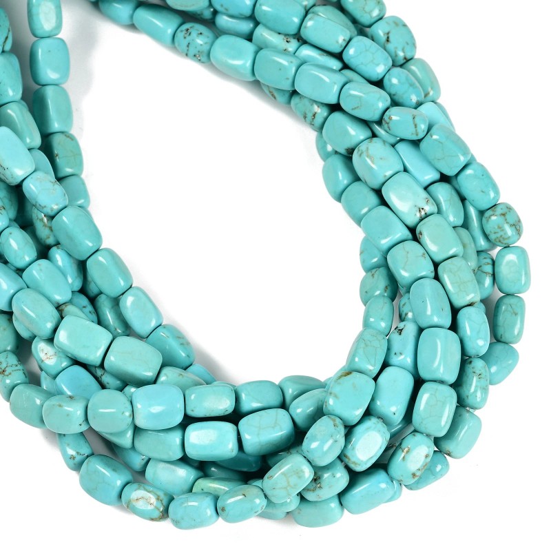 Blue Turquoise Irregular Rectangle Cube Beads Size 6x9mm 15.5'' Strand