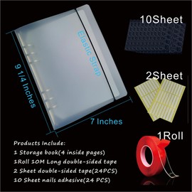 MeetRade Nail Storage Organizer: A5 Nail Display Book Fake Nail Holder Press on Nail Case Art Nail Organizer Nail Storage Box, Nail Swatch Book Fake Nail Storage Package