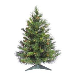 Vickerman 24" Cheyenne Pine Artificial Christmas Tree, Unlit - Faux Christmas Tree - Seasonal Indoor Home Decor