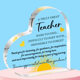 QMVMV Teacher Gifts for Women Men, Thank You Gifts for Teacher, Acrylic Plaque Teacher Teacher's Day Gifts, Leaving Going Away Retirement Appreciation Gifts for Teacher