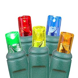 Commercial Grade Christmas LED Net Light Set, 4' X 6', Multi, Green Wire, 100 Light