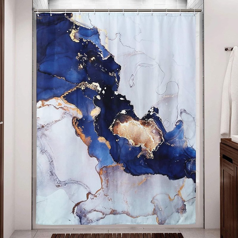 Ulticool Shower Curtain - Marble Gold Abstract Art Marble -