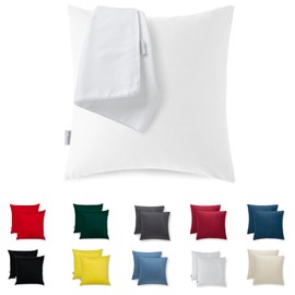 Set of 2 Cushion Covers, 45 x 45 cm, Microfibre, Premium, Decoration for Bed/Sofa, Super Soft, Resistant, Hypoallergenic Fabric, Anti-Dust Mites, Breathable, with Concealed Zip, Fully Washable