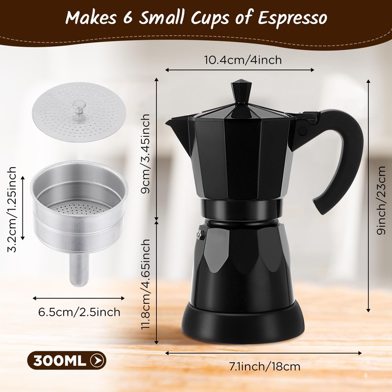 Lemosae Coffee Pot 6 Cup Electric Espresso Coffee Maker Italian