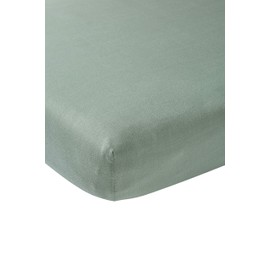 Meyco 565022 Jersey Fitted Sheet, Stone Green, 70 x 140/150 cm (Cot Bed)